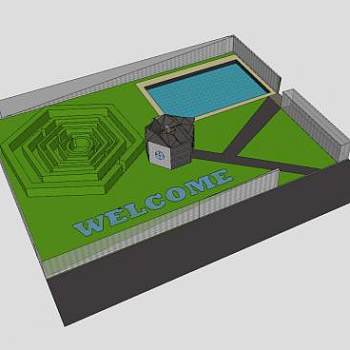 庭院树篱SU模型下载_sketchup草图大师SKP模型