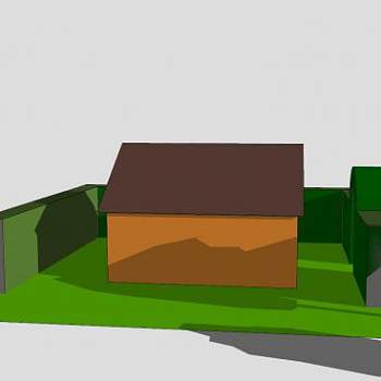 拱形树篱的房子SU模型下载_sketchup草图大师SKP模型