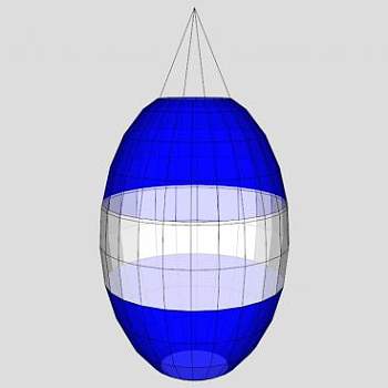 现代蓝白纸灯笼SU模型下载_sketchup草图大师SKP模型