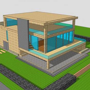 豪华别墅区SU模型下载_sketchup草图大师SKP模型