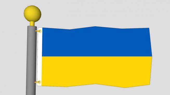 乌克兰旗杆SU模型下载_sketchup草图大师SKP模型