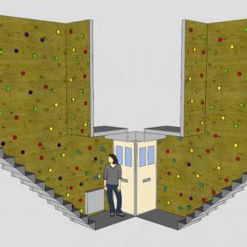 墙饰楼梯爬墙SU模型下载_sketchup草图大师SKP模型