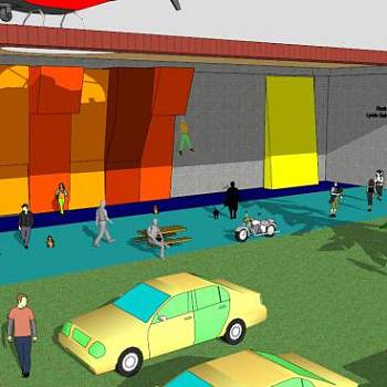 美联社攀岩墙SU模型下载_sketchup草图大师SKP模型