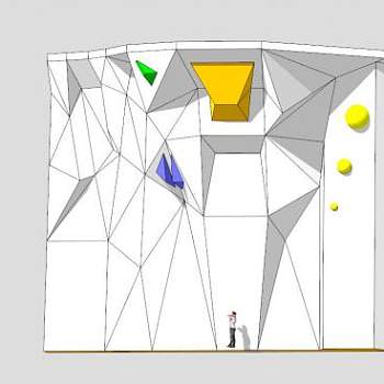挂件白色攀岩墙SU模型下载_sketchup草图大师SKP模型