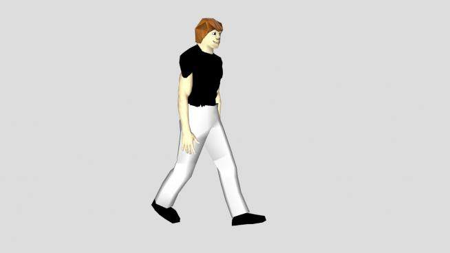 行走的3D男人SU模型下载_sketchup草图大师SKP模型