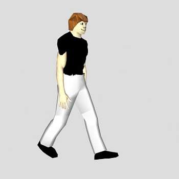 行走的3D男人SU模型下载_sketchup草图大师SKP模型