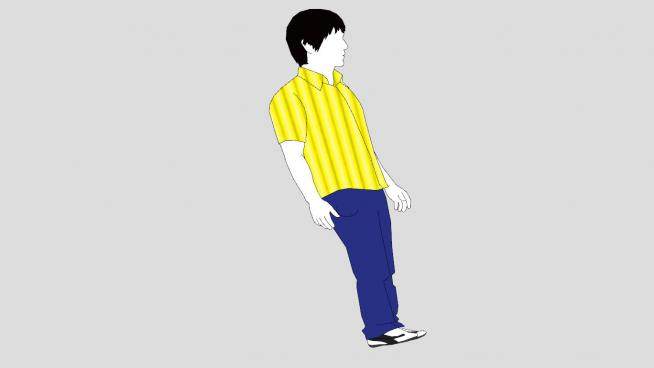 黄色衣服2D男人SU模型下载_sketchup草图大师SKP模型
