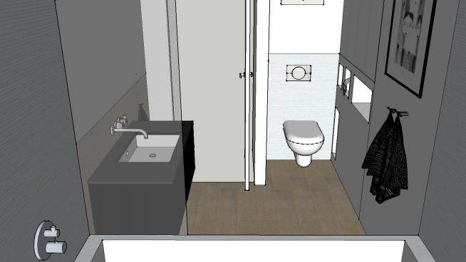 小型家装浴室卫生间SU模型下载_sketchup草图大师SKP模型