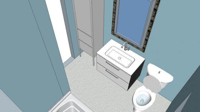 现代浴室卫生间SU模型下载_sketchup草图大师SKP模型