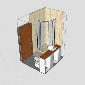 淋浴浴室更衣室SU模型下载_sketchup草图大师SKP模型