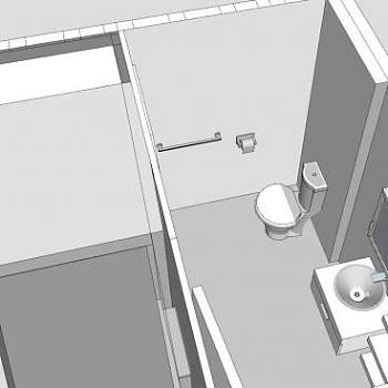 淋浴房浴室更衣室SU模型下载_sketchup草图大师SKP模型