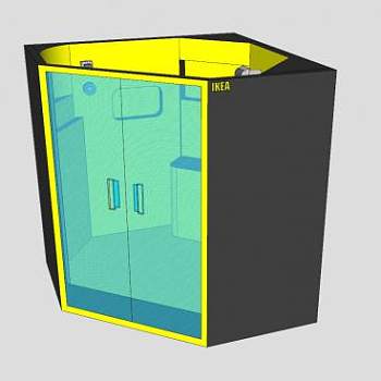 简约风格淋浴更衣室SU模型下载_sketchup草图大师SKP模型