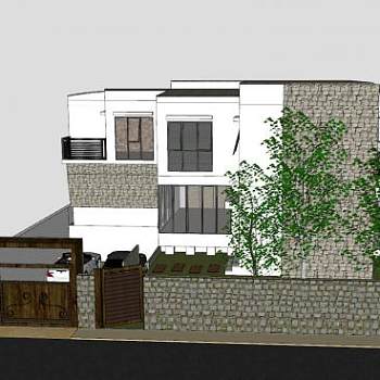 建筑外观皇家住宅SU模型下载_sketchup草图大师SKP模型