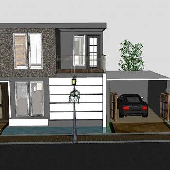 中小型住宅外观SU模型下载_sketchup草图大师SKP模型