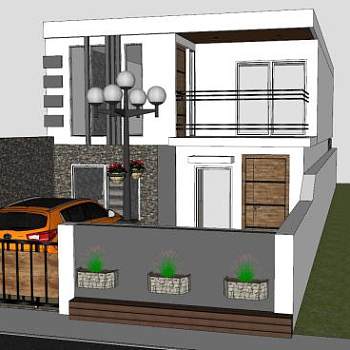 中小型住宅建筑外观SU模型下载_sketchup草图大师SKP模型