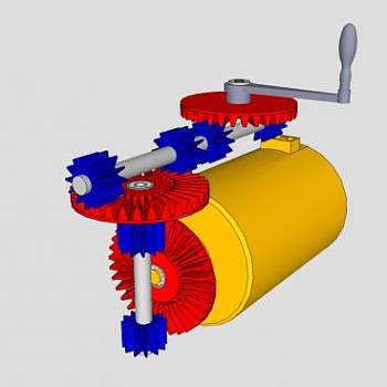 手摇式发电机的SU模型_su模型下载 草图大师模型_SKP模型