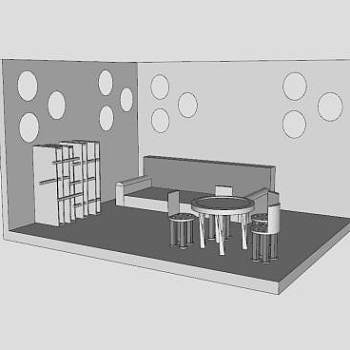 现代白色舒适房间SU模型下载_sketchup草图大师SKP模型