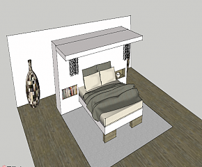 现代漂亮卧室SU模型下载_sketchup草图大师SKP模型