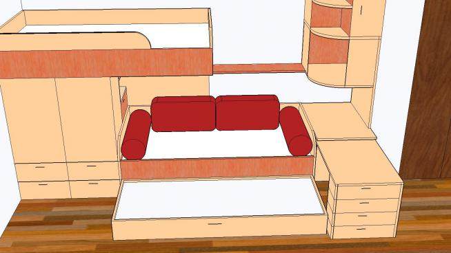 儿童房间卧室SU模型下载_sketchup草图大师SKP模型