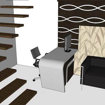 接待区接待处SU模型下载_sketchup草图大师SKP模型