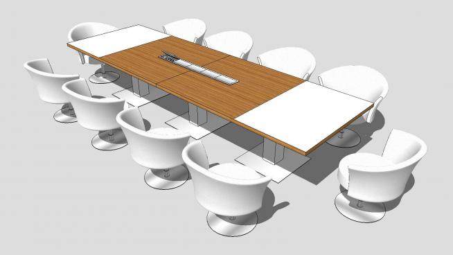 现代接待室桌椅SU模型下载_sketchup草图大师SKP模型