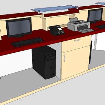 现代前台接待SU模型下载_sketchup草图大师SKP模型