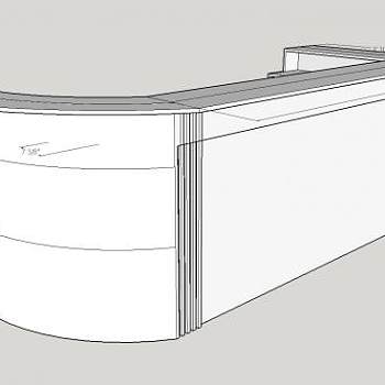 弯曲前台装修SU模型下载_sketchup草图大师SKP模型