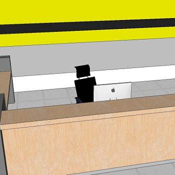 转角大厅前台SU模型下载_sketchup草图大师SKP模型