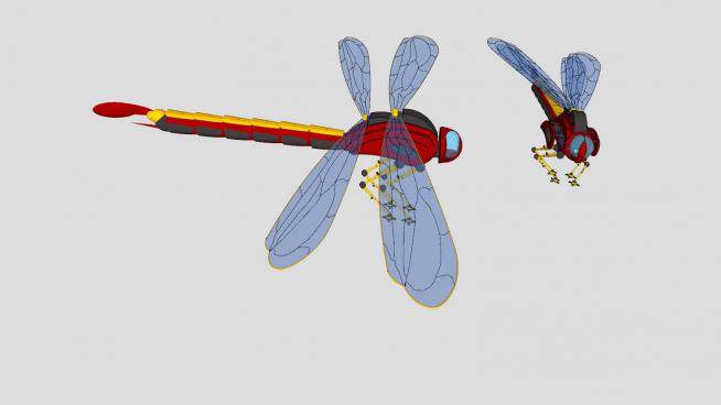 蜻蜓飞机SU模型下载_sketchup草图大师SKP模型