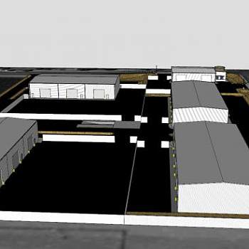 仓库物业开发建筑SU模型下载_sketchup草图大师SKP模型