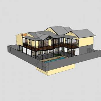 贝尔法广场建筑SU模型下载_sketchup草图大师SKP模型