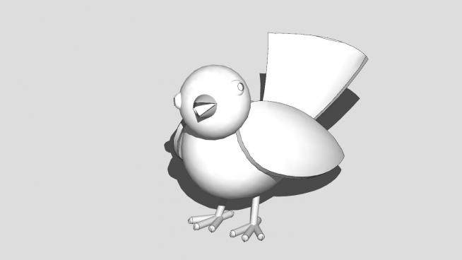 鸟钢鸟类动物SU模型下载_sketchup草图大师SKP模型