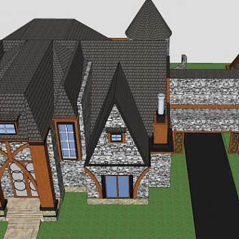 欧洲豪宅售楼处SU模型下载_sketchup草图大师SKP模型