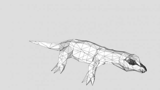 爬行动物尼罗河巨蜥SU模型下载_sketchup草图大师SKP模型