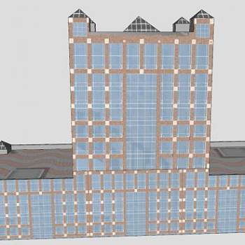 公司大楼售楼处SU模型下载_sketchup草图大师SKP模型