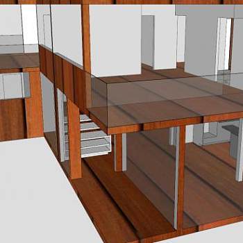 微型家庭住宅售楼处SU模型下载_sketchup草图大师SKP模型