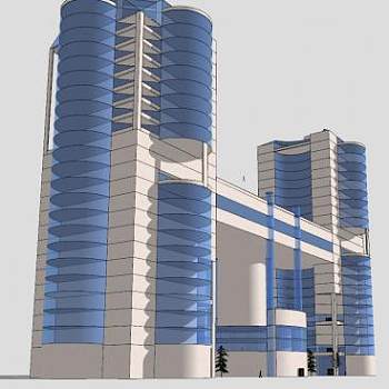 技术管理中心楼房SU模型下载_sketchup草图大师SKP模型