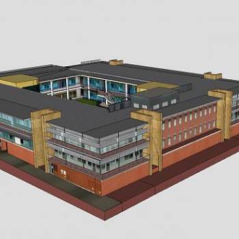 企业建设售楼处SU模型下载_sketchup草图大师SKP模型