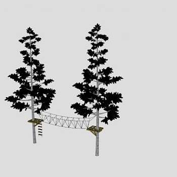 两珠乔木植物黑松SU模型下载_sketchup草图大师SKP模型