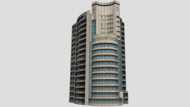 酒店高楼大厦外观SU模型下载_sketchup草图大师SKP模型