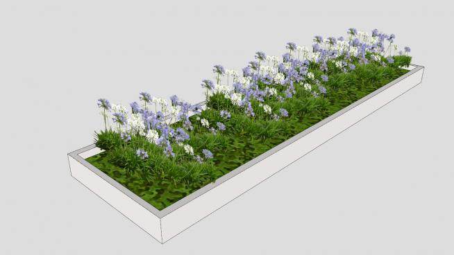 小花园花圃植物SU模型下载_sketchup草图大师SKP模型