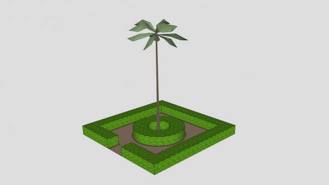 花园灌木棕榈树SU模型下载_sketchup草图大师SKP模型