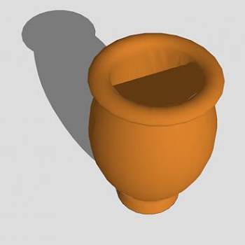 赤褐色花瓶SU模型下载_sketchup草图大师SKP模型