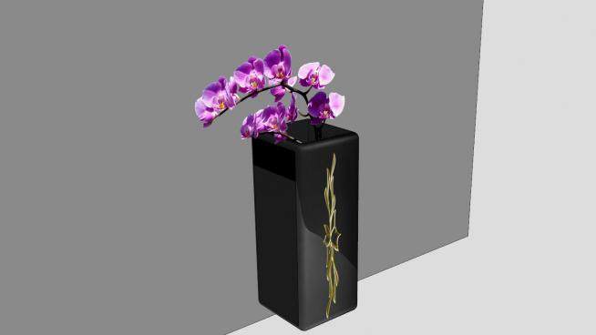 现代花瓶花卉植物SU模型下载_sketchup草图大师SKP模型