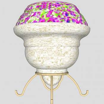 脚架砖石花盆盆栽SU模型下载_sketchup草图大师SKP模型