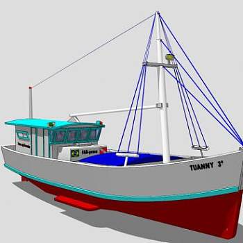 现代捕鱼船的SU模型_su模型下载 草图大师模型_SKP模型