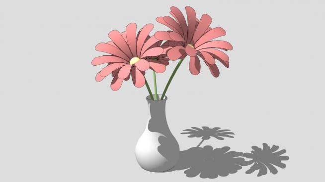 室内装饰花卉花瓶SU模型下载_sketchup草图大师SKP模型