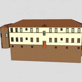 职工宿舍建筑SU模型下载_sketchup草图大师SKP模型