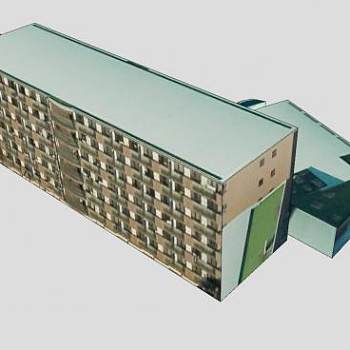 大楼宿舍建筑SU模型下载_sketchup草图大师SKP模型