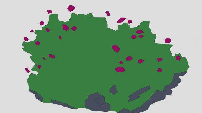 紫色花卉绿叶灌木SU模型下载_sketchup草图大师SKP模型